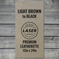 Láminas de Cuero PU para Grabado Láser, 0.8mm, Marrón Claro a Negro, Parche de Cuero Sintético Termoadhesivo con Adhesivo