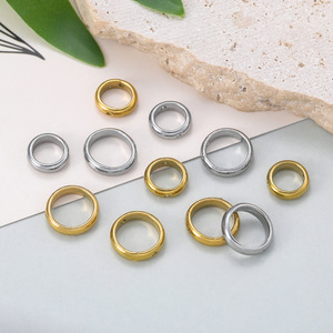 Stainless Steel Electroplated Wide Body Smooth Beaded Frame Connecting <b>Ring</b> For Bracelet Making DIY Jewelry Accessory Material - Product Image 4