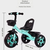 Tricycle à pédales pour enfants, poussette 4-en-1, modèle S002 en tube de fer, vente en gros, directement de l'usine