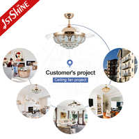 Ventilateur de plafond rétractable 1stshine 42 pouces, 6 vitesses, télécommande, pales réversibles, écologique, TUYA Wifi
