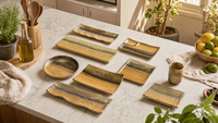 Ensemble d'ustensiles de cuisine, nouveau style, assiettes en céramique, tasses et bols en grès pour fêtes et mariages