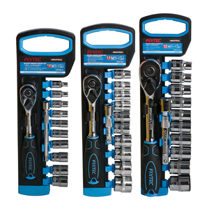 Juego de Llaves de Tubo FIXTEC de 1/4'', 3/8'' y 1/2'' con Trinquete de Liberación de 72 Dientes y 12 Piezas FHST0612/FHST1012 - Product Image 1
