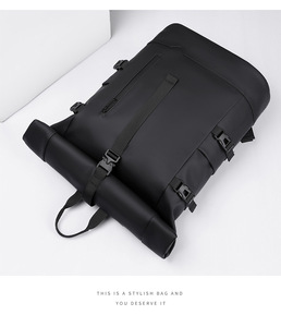 Lightweight Luxury Business Laptop <strong>Backpack</strong> Expandable Blue <strong>Roll</strong> Top with Polyester Linen Waterproof and Multipurpose - Product Image 5