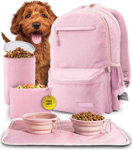 Köpek seyahat sırt çantası malzemeleri için dizüstü bilgisayar kılıfı iki ücretsiz kase gıda konteyner Placemat eğitim çantası köpek aksesuarları - Product Image 1