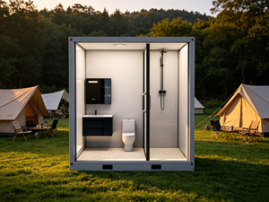 Bagno Prefabbricato Completo Eco-Sostenibile con Pannelli Sandwich Durevoli, Set Doccia e WC, Vendita all'Ingrosso, Smontabile e Pronto all'Uso - Product Image 6