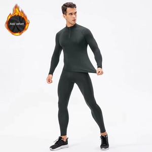 Completo Invernale da <span class=keywords><strong>Uomo</strong></span> in Pile per Fitness, con Zip, Maniche Lunghe e Pantaloni Aderenti, Set Due Pezzi - Product Image 5