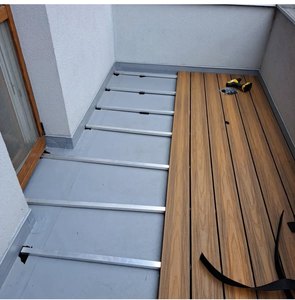 Dễ dàng bấm vào chống trượt rỗng co-đùn WPC decking tầng nhà sản xuất hiên ngoài trời Patio - Product Image 5