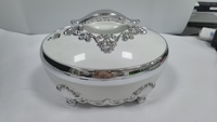 Ensemble de casseroles isothermes robustes de qualité export, 3 pièces, chauffe-plats 4L 5L 6L, bordure dorée, pour la vente en gros au Nigeria et au Ghana