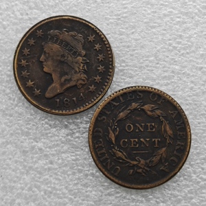 Pièces de monnaie commémoratives de style antique, 1 cent américain 1808-1814, « Buste Couronné Classique », cadeaux, décoration intérieure - Product Image 6