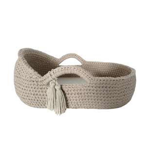 New Designs Handmade Soft Crochet <strong>Moses</strong> <strong>Basket</strong> Crochet Rope <strong>Moses</strong> <strong>Basket</strong> with Mattress for Babies - Product Image 5