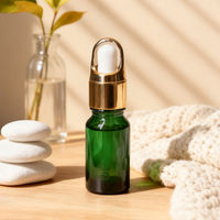 Flacons en verre vert de qualité supérieure de 15 ml et 20 ml, anti-lumière, étanches, réutilisables, pour huiles essentielles, cosmétiques quotidiens, flacons de parfum