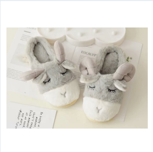 Rosa bianco morbido accogliente piccolo peluche pantofole di pecora mezza suola pantofole da casa per regali ragazze donne - Product Image 2