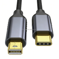 Cable USB-C a Mini DP 4K60Hz, Chapado en Oro 24K, Tipo-C Mini para Adaptador, Blindaje de Lámina, Garantía de 12 Meses para MacBook Pro/Air