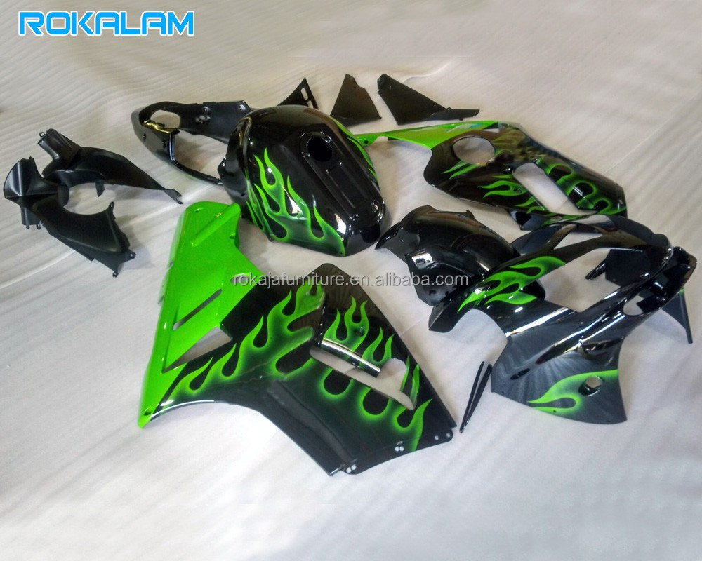 Green Flame Fairing Kit for Kawasaki Ninja ZX-12R 02 03 04 05 06