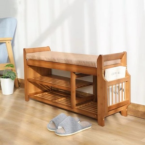 <strong>Shoe</strong> <strong>Storage</strong> <strong>Bench</strong> Solid Wood <strong>Bench</strong> with <strong>Shoe</strong> <strong>Storage</strong> with Soft Cushion for <strong>Hallway</strong> Entryway Living Room - Product Image 3