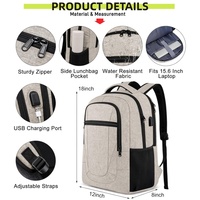 Sac à dos pour ordinateur portable pour homme OEM ODM, résistant à l'eau, pour le travail et les voyages, avec port de charge USB, grande capacité