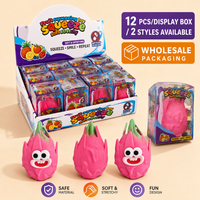 Jouet Squishy Croustillant en Forme de Fruit du Dragon (Pitaya) avec Visages Amusants, Jouets Anti-Stress à Presser, Cadeau, Boîte de Présentation de 12 Pièces