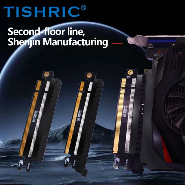 TISHRIC PCIe 16x 164Pin Adapter 180-Degree 16x to 16x Protection for Socket GPU Extension Riser Card