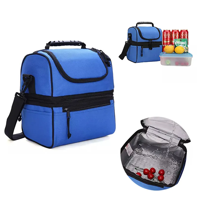 2 Compartment Lunch Bag for Men Women, Leakproof Insulated Cooler Bag for Work, School