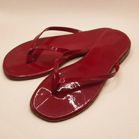 Sandales plates métalliques personnalisées pour femmes avec logo, style à lanières fines, confortables, chaussures d'été tendance, pantoufles coréennes