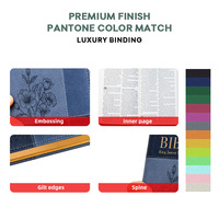 Bible de luxe en cuir PU souple avec bords dorés, personnalisable en gros pour cadeaux religieux d'église