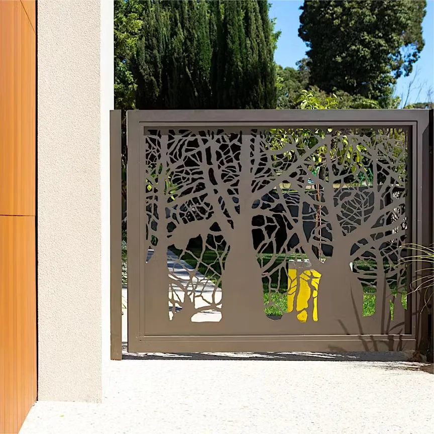 Écran métallique extensible à double fil en forme de cerf construction de jardin décorative panneaux composites en bois clôture à maillons de chaîne de liaison de couleur