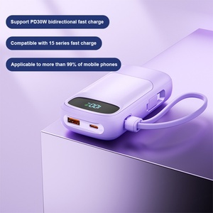 Banco de Energía Portátil de 10000mAh PD40w para Viajes al Aire Libre, Tipo-C con Cable Integrado, Carga Rápida, Gran Capacidad, Interfaz USB - Product Image 3