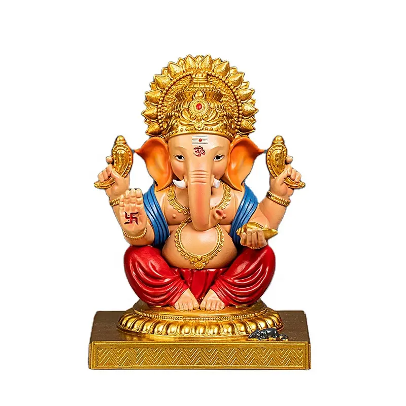 Resin Indian Ganesh Sculpture Home Decor Canvas Ganesh Mandap Decoration Hindu God Ganesh