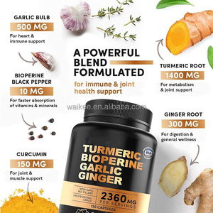 Doğal Zerdeçal Zencefil Sarımsak Bioperine Takviyesi ABD'de Üretilmiştir 120 Kapsül Toplu Besin Takviyesi Genel Sağlık İçin Dolgu Maddesi İçermez - Product Image 6