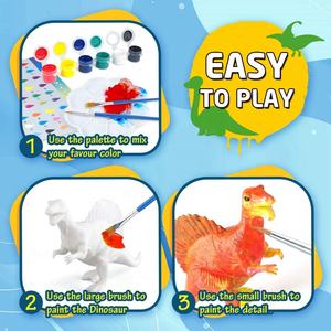 Juego de manualidades artísticas, Kit de pintura de dinosaurio, 10 figuritas de dinosaurio, decora <span class=keywords><strong>tu</strong></span> dinosaurio, crea un juguete de pintura del <span class=keywords><strong>mundo</strong></span> Dino - Product Image 4