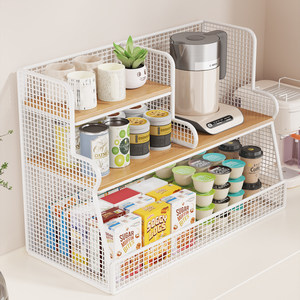 Multi Layer Desktop Storage <b>Rack</b> 30x25x40cm Metal Mesh Organizer For <b>Kitchen</b> Office Living Room Food Sundries Storage - Product Image 3