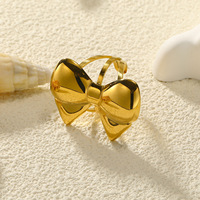 2025 mode minimaliste 18k plaqué or ternissement gratuit déclaration nœud papillon pendentif colliers anneaux ensemble de bijoux pour femme filles