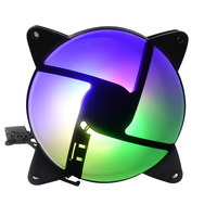 Ventilateur de boîtier 12 cm Ice Ring, multicolore lumineux, ultra-silencieux, LED Aurora, effet éclipse solaire, ventilateur de refroidissement à eau pour ordinateur de bureau