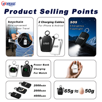 Chargeur Portable Personnalisé avec Logo 2000mAh 4000mAh Mini Power Bank avec Câble Batterie Externe Porte-clés pour Téléphone et Montre