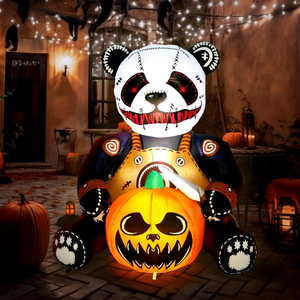4FT Horror Halloween Inflable <span class=keywords><strong>Panda</strong></span> Calabaza Decoración <span class=keywords><strong>de</strong></span> vacaciones Cara <span class=keywords><strong>de</strong></span> fantasma inflable con luz LED Precio al por mayor <span class=keywords><strong>de</strong></span> fábrica - Product Image 1