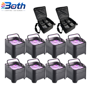 8pcs with 2 bags Cordless IP65 RGBWA+UV LED Uplight 4x18W Rechargeable <b>Wireless</b> DMX for Outdoor Party <b>Lighting</b> - Product Image 1