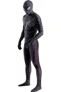 Traje de cosplay ajustado de poliéster negro con patrón de red para hombre, ideal para Halloween, películas, TV, Comic Con y juegos de rol. - Product Image 4