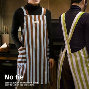 New Design Polyester Waterproof Cross Strap Household <b>Kitchen</b> <b>Apron</b> for Women with Pockets - Product Image 2