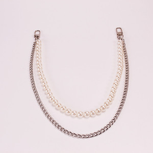 Double Layered Pearl <b>Chain</b> For Pants Unisex Hip Hop Korean Style Waist <b>Chain</b> Daily Wear Imitation Pearl <b>Cross</b> Border Fashion - Product Image 6