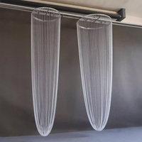 Lustre en perles de cristal personnalisé pour salle de mariage, draperie de perles de cristal suspendue pour la décoration du plafond