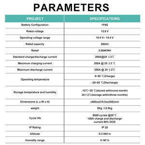 Ab stok Seplos Mason 280 <span class=keywords><strong>Diy</strong></span> kiti ünitesi ile 4S 12V 200A Bms sunucu raf 4kwh için 12V 280Ah 300AH 314AH Lifepo4 pil kutusu/vaka - Product Image 3