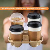 Porte-gobelets universels biodégradables personnalisables à 4 anneaux gobelets en papier carrés pour boire des boissons expresso lait thé bulle
