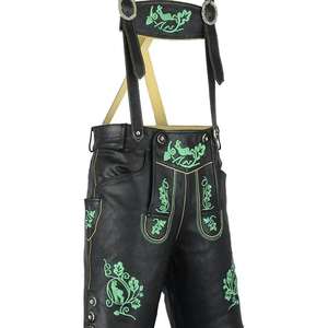 Lederhosen bavaroises noires de créateur, en cuir, tailles européennes 46 à 62, en stock - Product Image 1