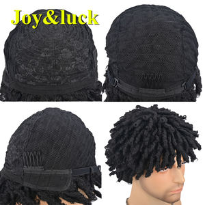 Peluca Corta de Estilo Dreadlock para <span class=keywords><strong>Hombre</strong></span>, Venta al por Mayor de Fábrica, Estilo Masculino, Cabello Lateral Negro, Peluca Sintética para <span class=keywords><strong>Hombre</strong></span> - Product Image 5