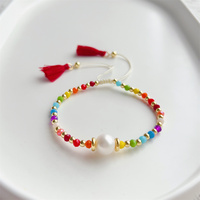 KKBEAD KKBEAD Perle Gland Bracelets pour Femmes Bijoux Minimaliste Amitié Bracelets & Bracelets Bohème Coloré Cristal Naturel 4.5g
