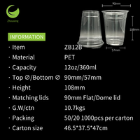 Fabricant de gobelets à emporter, gobelets en plastique biodégradable de qualité alimentaire, anti-fuite, personnalisés, 12 oz, pour boissons glacées, gobelets en PET transparent avec couvercles