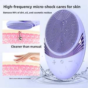 Cepillo eléctrico negro para lavado de cara, cepillo de limpieza facial, limpiador facial, cepillo de limpieza Facial de silicona, limpieza profunda de piel para mujeres y hombres - Product Image 4