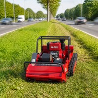 Tondeuse robot télécommandée OEM ODM 4x4 à moteur diesel, chenilles en caoutchouc, autopropulsée, zéro-turn, 13 CV 195F pour la tonte sur pentes raides