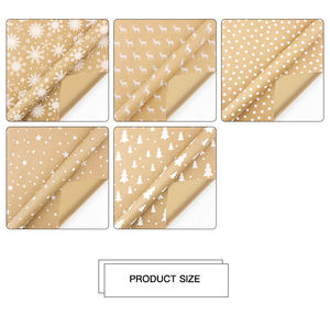 Papier d'emballage de luxe innovant <span class=keywords><strong>à</strong></span> motifs pentagramme et pois, double face, pour boîte cadeau, pour cadre <span class=keywords><strong>photo</strong></span>, couleur blanche - Product Image 3