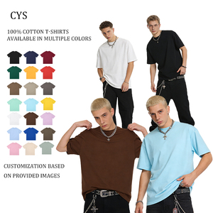 Camiseta Casual Oversize de Color Sólido 100% Algodón para Hombre, <span class=keywords><strong>Mujer</strong></span>, Unisex, Ropa de Verano - Product Image 2